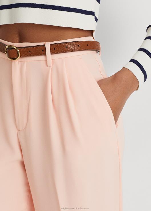 pantalones de georgette con doble faz plisada mujer Rosa palido Ralph Lauren 2XR2V4821