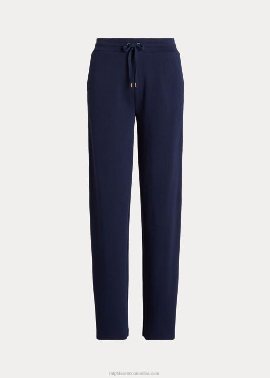 pantalones deportivos de rizo francés con raya lateral mujer azul marino refinado Ralph Lauren 2XR2V4076