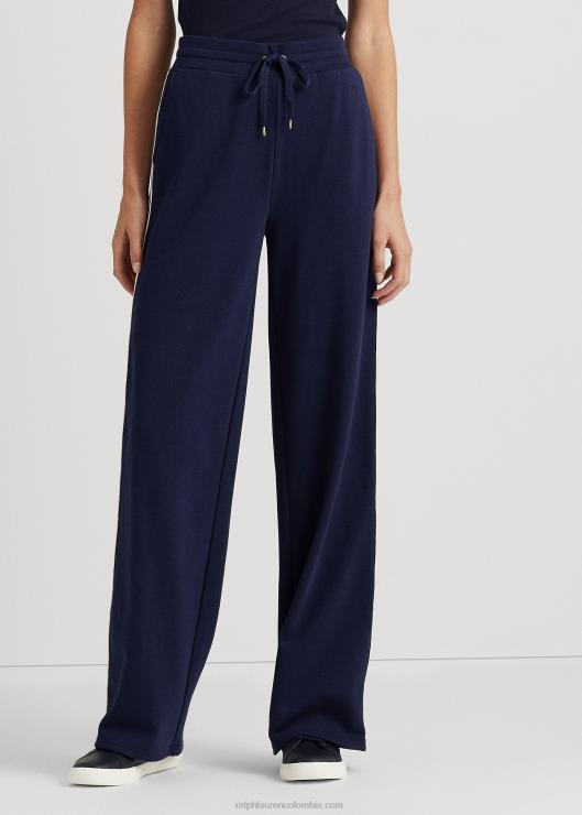 pantalones deportivos de rizo francés con raya lateral mujer azul marino refinado Ralph Lauren 2XR2V4076