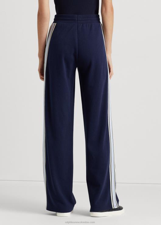 pantalones deportivos de rizo francés con raya lateral mujer azul marino refinado Ralph Lauren 2XR2V4076