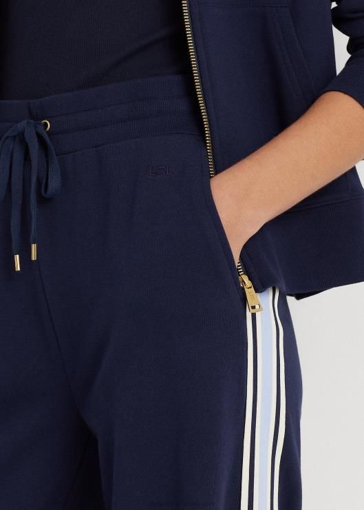 pantalones deportivos de rizo francés con raya lateral mujer azul marino refinado Ralph Lauren 2XR2V4076