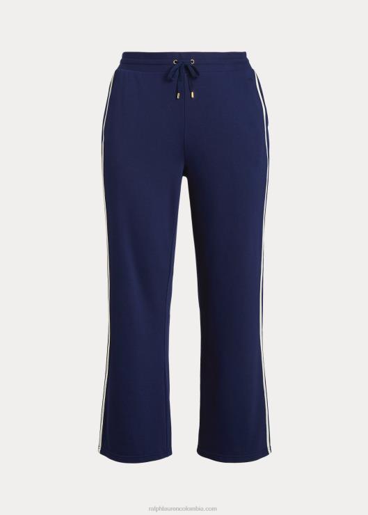 pantalones deportivos de rizo francés con raya lateral mujer azul marino refinado Ralph Lauren 2XR2V4647