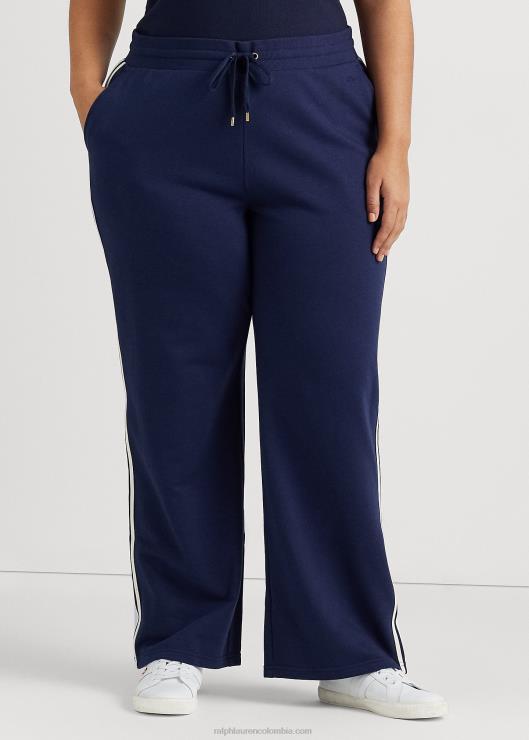 pantalones deportivos de rizo francés con raya lateral mujer azul marino refinado Ralph Lauren 2XR2V4647