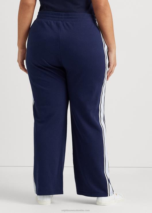 pantalones deportivos de rizo francés con raya lateral mujer azul marino refinado Ralph Lauren 2XR2V4647