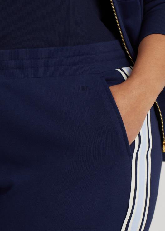 pantalones deportivos de rizo francés con raya lateral mujer azul marino refinado Ralph Lauren 2XR2V4647