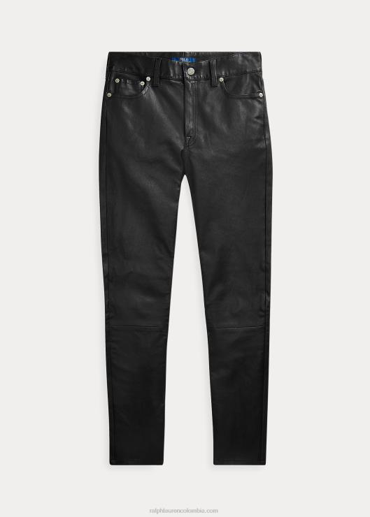 pantalones pitillo de piel con cinco bolsillos mujer negro Ralph Lauren 2XR2V3279