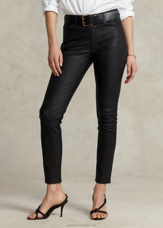pantalones pitillo de piel con cinco bolsillos mujer negro Ralph Lauren 2XR2V3279