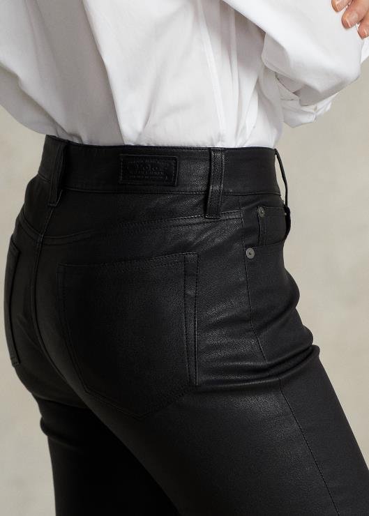 pantalones pitillo de piel con cinco bolsillos mujer negro Ralph Lauren 2XR2V3279