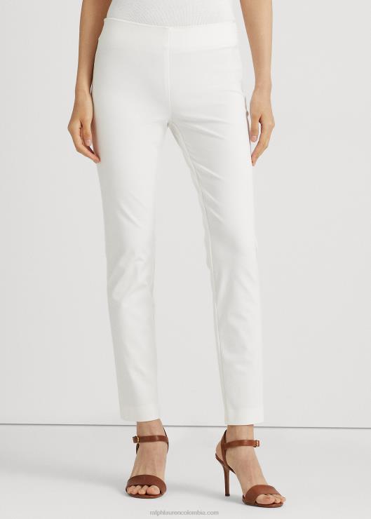 pantalones pitillo de sarga elástica mujer blanco Ralph Lauren 2XR2V3807