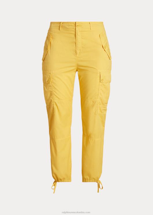pantalones tobilleros cargo de sarga ligera mujer pez luna amarillo Ralph Lauren 2XR2V4807