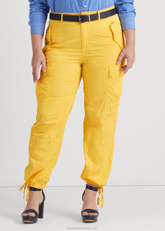 pantalones tobilleros cargo de sarga ligera mujer pez luna amarillo Ralph Lauren 2XR2V4807