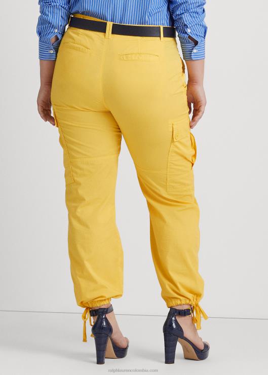 pantalones tobilleros cargo de sarga ligera mujer pez luna amarillo Ralph Lauren 2XR2V4807