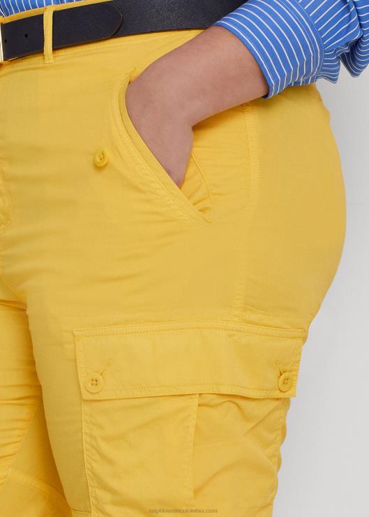 pantalones tobilleros cargo de sarga ligera mujer pez luna amarillo Ralph Lauren 2XR2V4807