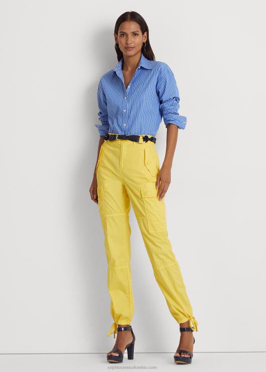 pantalones tobilleros cargo de sarga ligera mujer pez luna amarillo Ralph Lauren 2XR2V4855