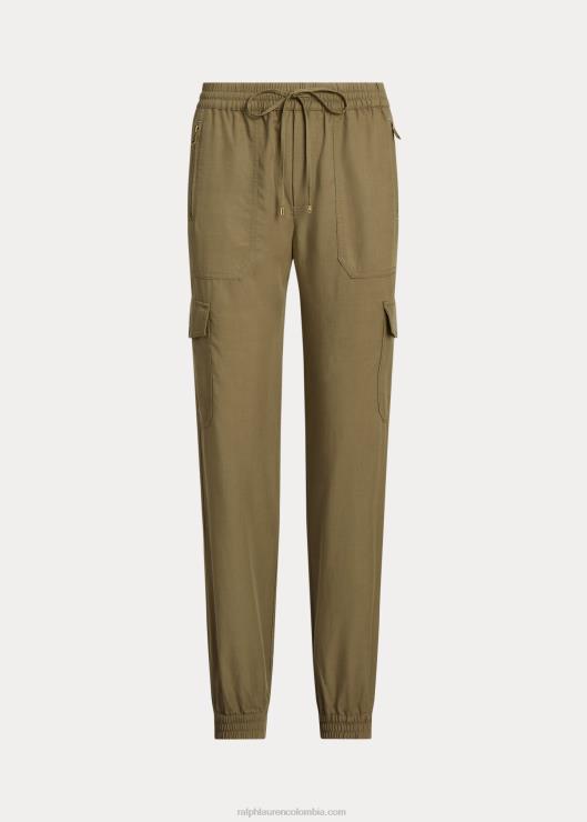 pantalones tobilleros cargo de sarga mujer helecho de olivo Ralph Lauren 2XR2V3794