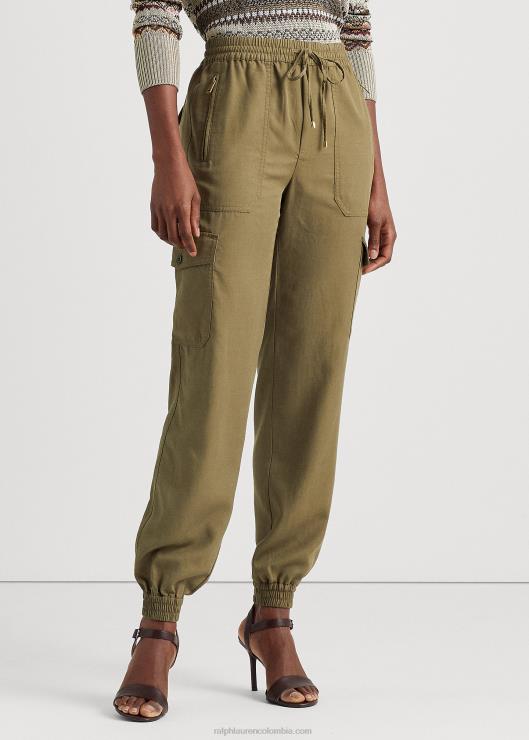 pantalones tobilleros cargo de sarga mujer helecho de olivo Ralph Lauren 2XR2V3794