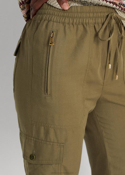 pantalones tobilleros cargo de sarga mujer helecho de olivo Ralph Lauren 2XR2V3794