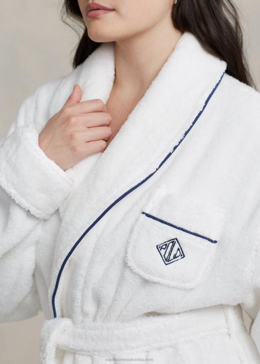 albornoz con cuello esmoquin y monograma del logo mujerRalph Lauren 2XR2V3018