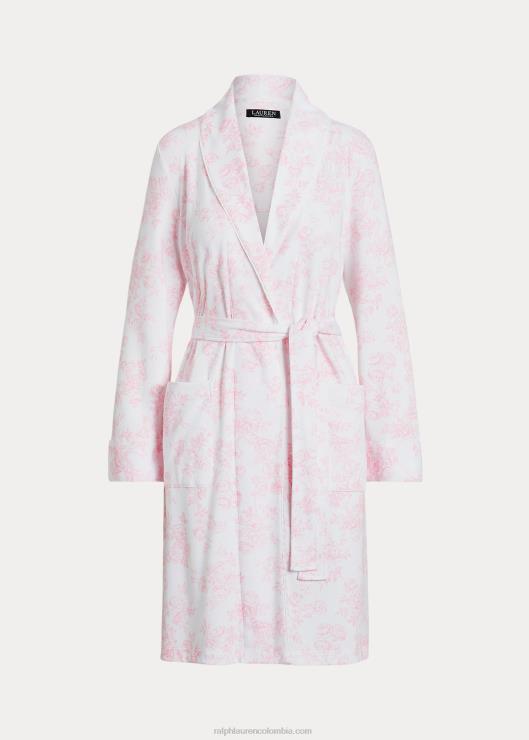 bata con cuello esmoquin de interlock floral mujer rosas florales Ralph Lauren 2XR2V9444