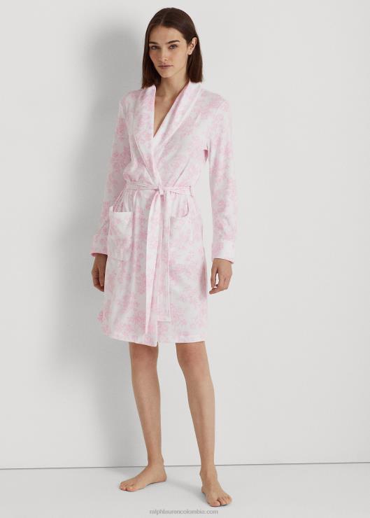 bata con cuello esmoquin de interlock floral mujer rosas florales Ralph Lauren 2XR2V9444