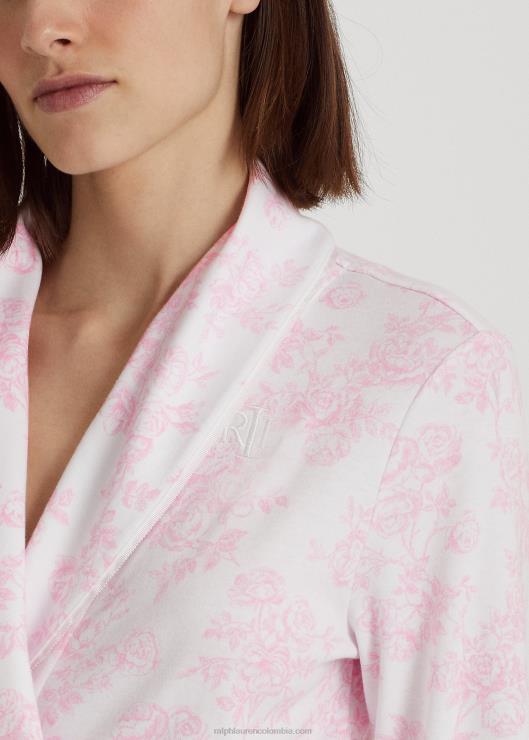 bata con cuello esmoquin de interlock floral mujer rosas florales Ralph Lauren 2XR2V9444