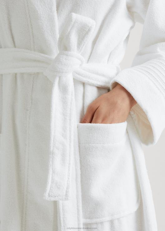 bata de felpa de algodón personalizada mujer blanco Ralph Lauren 2XR2V4225