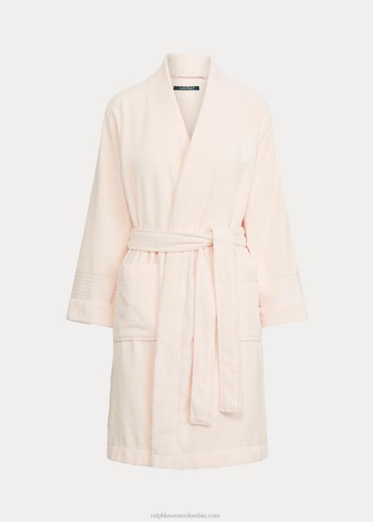 bata de felpa de algodón personalizada mujer rosa Ralph Lauren 2XR2V4224