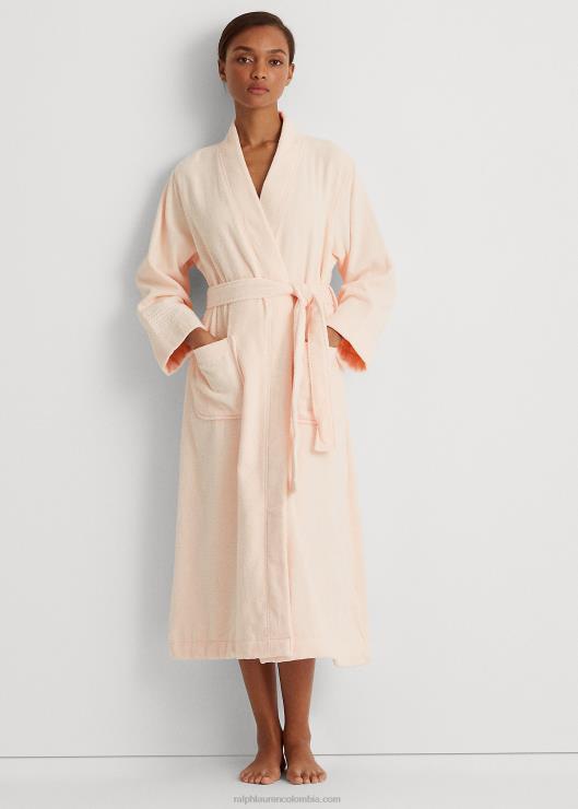 bata de felpa de algodón personalizada mujer rosa Ralph Lauren 2XR2V4224