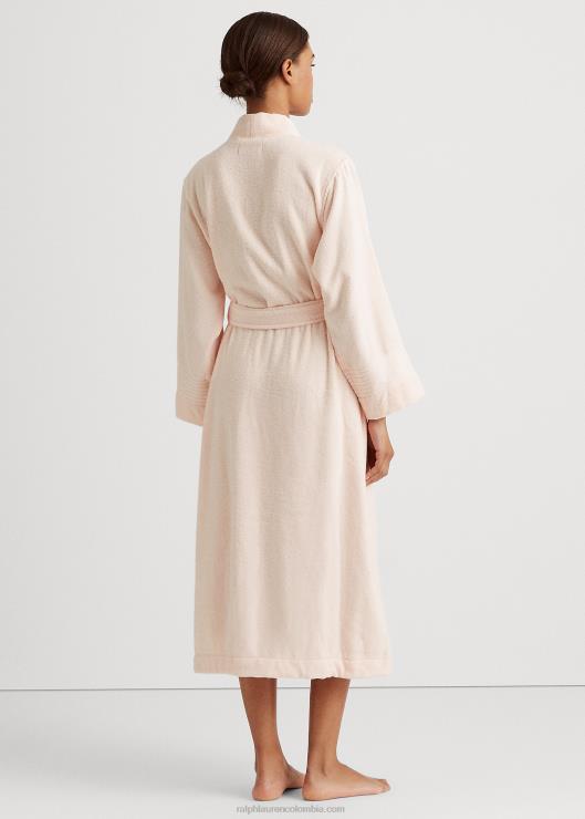 bata de felpa de algodón personalizada mujer rosa Ralph Lauren 2XR2V4224