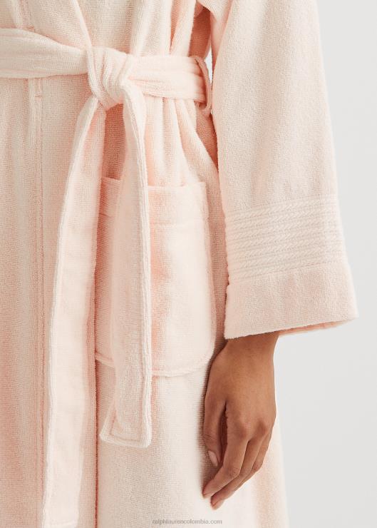 bata de felpa de algodón personalizada mujer rosa Ralph Lauren 2XR2V4224