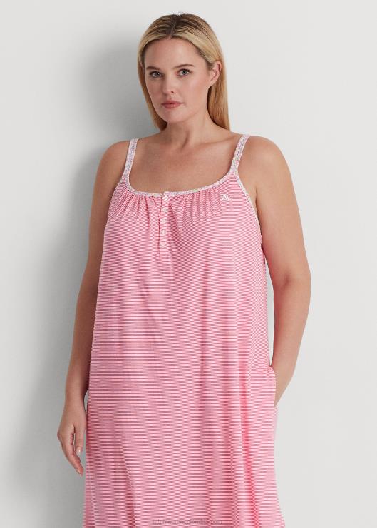 camisón ballet de punto a rayas mujer raya rosa Ralph Lauren 2XR2V4710