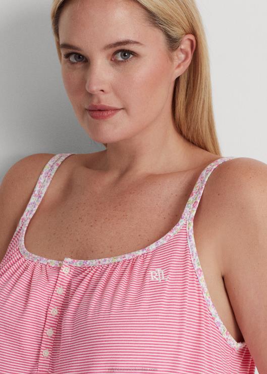camisón ballet de punto a rayas mujer raya rosa Ralph Lauren 2XR2V4710