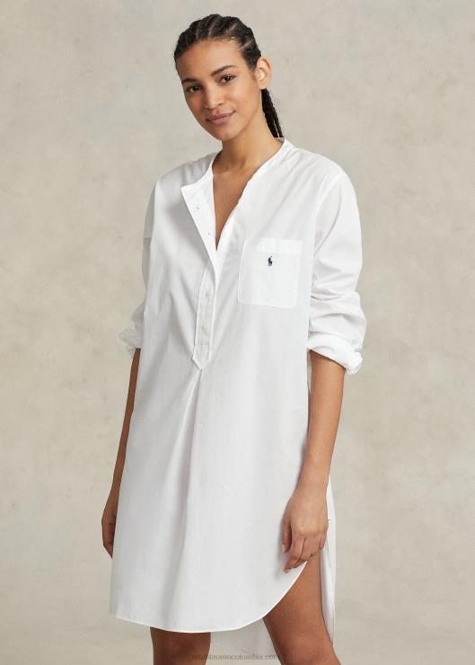 camisón de popelina mujer nube blanca Ralph Lauren 2XR2V3010