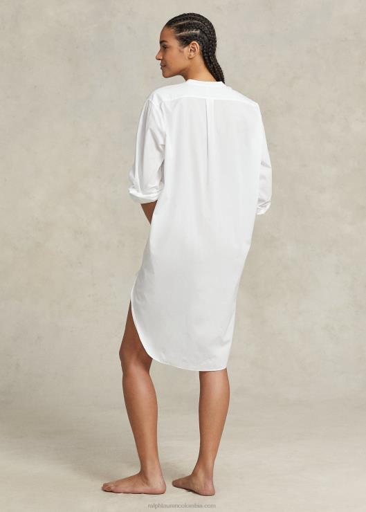 camisón de popelina mujer nube blanca Ralph Lauren 2XR2V3010