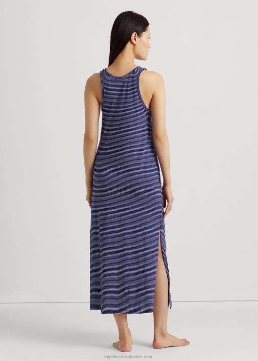 camisón sin mangas de punto a rayas mujer raya azul marino Ralph Lauren 2XR2V3957