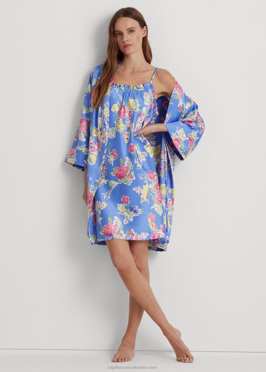 camisón sin mangas de raso floral mujer floral azul Ralph Lauren 2XR2V9416