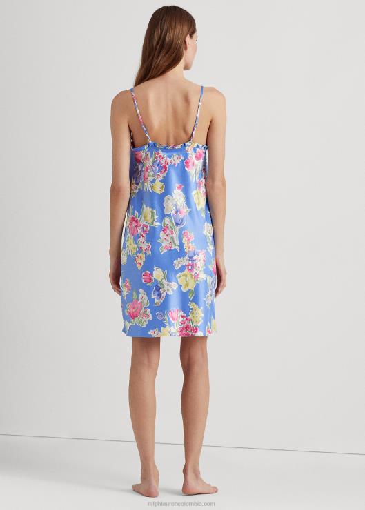 camisón sin mangas de raso floral mujer floral azul Ralph Lauren 2XR2V9416