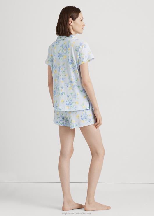 conjunto de dormir bóxer de punto floral mujer novela azul Ralph Lauren 2XR2V4131