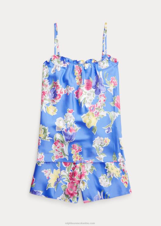 conjunto de pijama con camisola de satén floral mujer floral azul Ralph Lauren 2XR2V3956