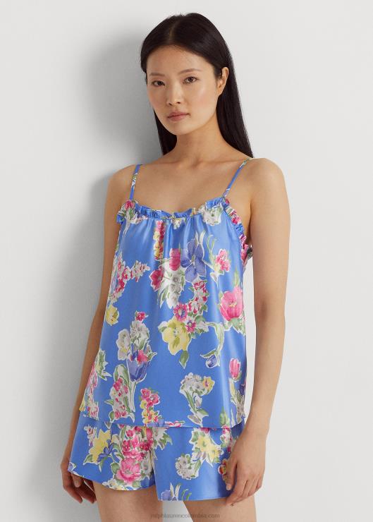 conjunto de pijama con camisola de satén floral mujer floral azul Ralph Lauren 2XR2V3956