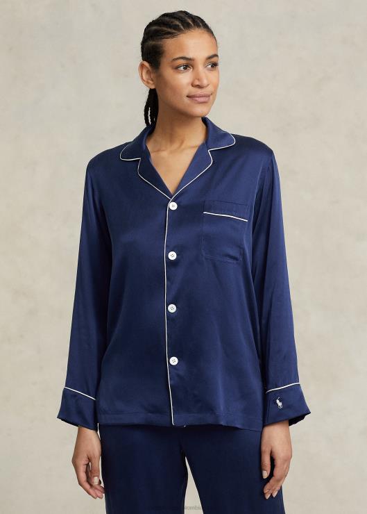 conjunto de pijama de manga larga de seda elástica mujer Armada Ralph Lauren 2XR2V3008