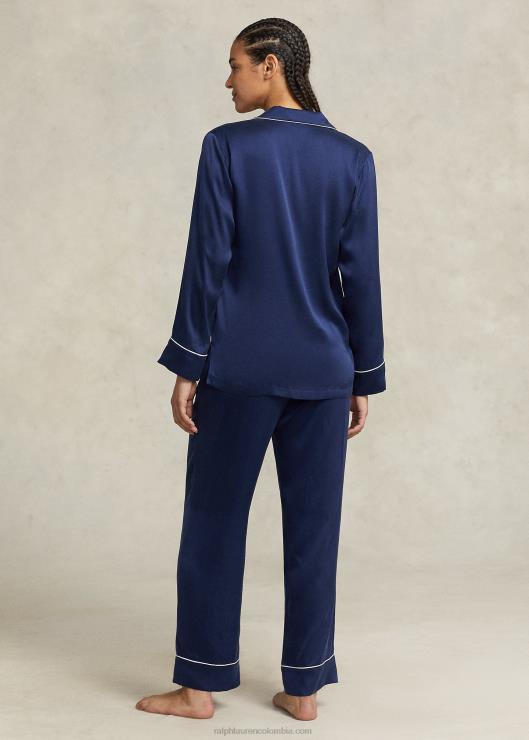 conjunto de pijama de manga larga de seda elástica mujer Armada Ralph Lauren 2XR2V3008