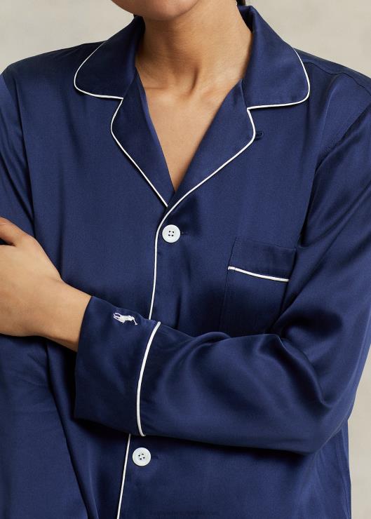 conjunto de pijama de manga larga de seda elástica mujer Armada Ralph Lauren 2XR2V3008