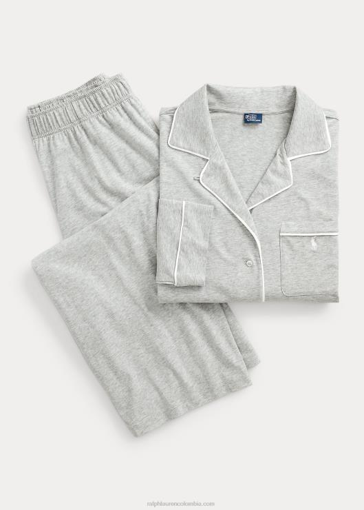 conjunto de pijama de manga larga mujer cuero gris Ralph Lauren 2XR2V2895