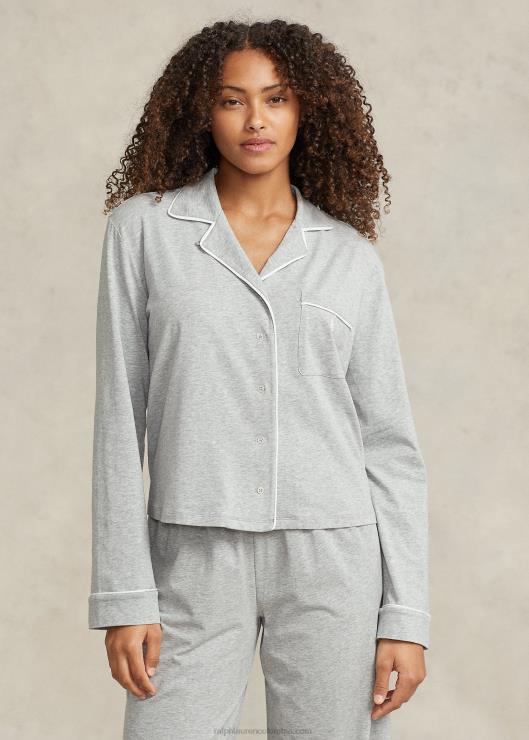 conjunto de pijama de manga larga mujer cuero gris Ralph Lauren 2XR2V2895