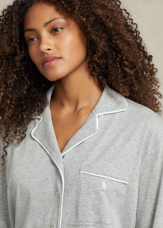 conjunto de pijama de manga larga mujer cuero gris Ralph Lauren 2XR2V2895