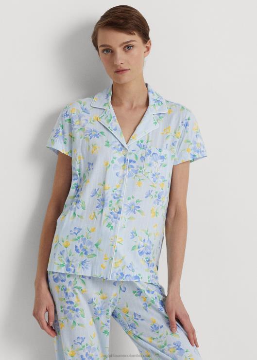 juego de dormir capri de punto floral mujer novela azul Ralph Lauren 2XR2V4133
