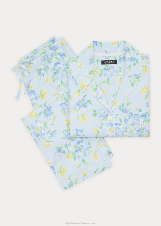 juego de dormir capri de punto floral mujer novela azul Ralph Lauren 2XR2V4133