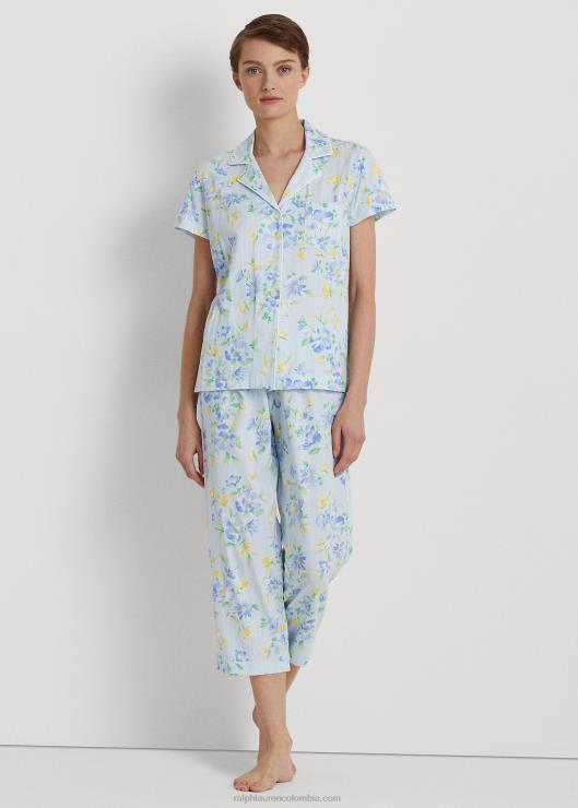 juego de dormir capri de punto floral mujer novela azul Ralph Lauren 2XR2V4133