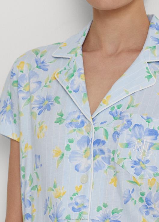 juego de dormir capri de punto floral mujer novela azul Ralph Lauren 2XR2V4133